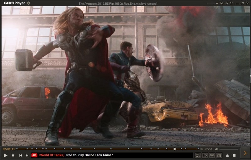 Окно проигрывателя GOM Player Видео плеер на компьютер бесплатно